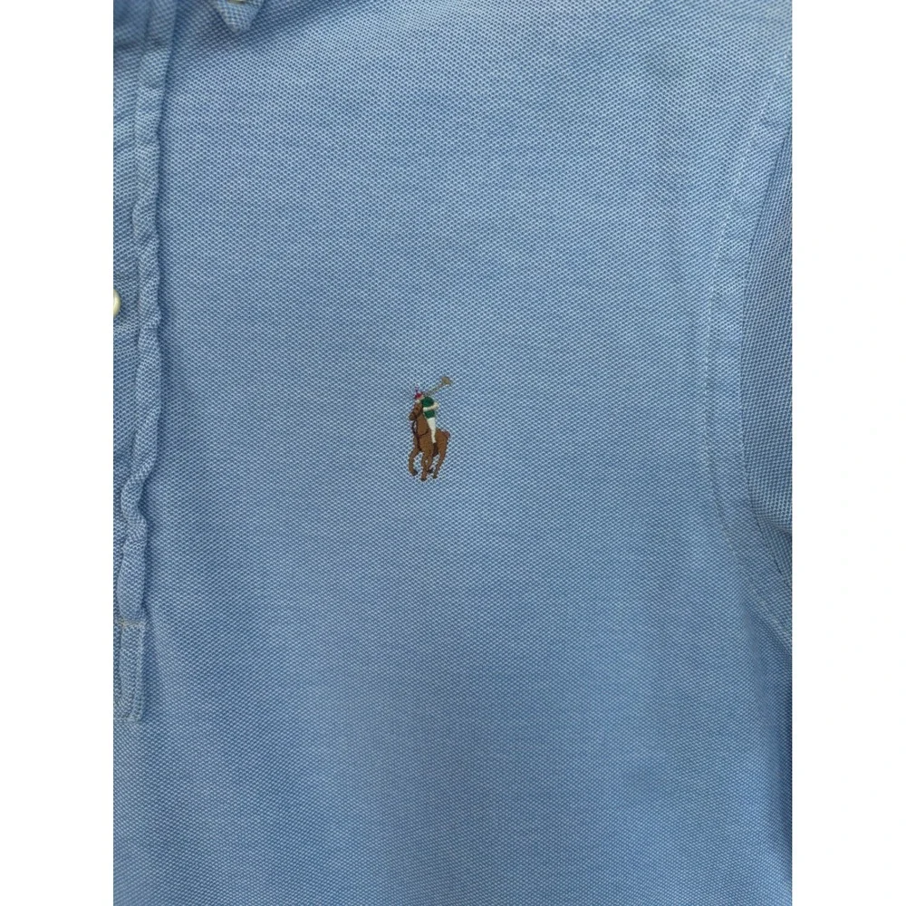 Polo Ralph Lauren Mens Knit Oxford Shirt Blue Short Sleeve Pony Logo Size M